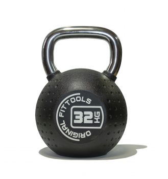 Гиря Original FitTools 32 кг с хромированной ручкой полиуретановая (CPU) ― ФИТНЕСЦЕНТР.ru