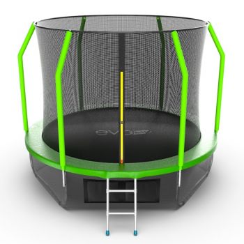 Батут EVO JUMP Cosmo 10ft (зеленый) с внутренней сеткой и лестницей + нижняя сеть. ― ФИТНЕСЦЕНТР.ru