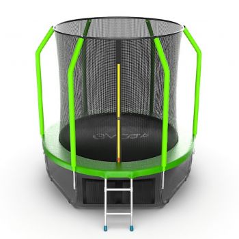 Батут EVO JUMP Cosmo 6ft (зеленый) с внутренней сеткой и лестницей + нижняя сеть. ― ФИТНЕСЦЕНТР.ru
