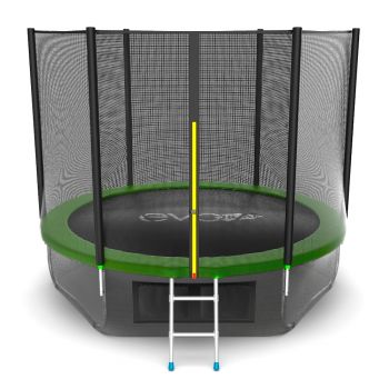Батут EVO Jump External 10ft с внешней сеткой и лестницей + нижняя сеть (зеленый/синий). ― ФИТНЕСЦЕНТР.ru