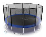 Батут EVO Jump External 16ft с внешней сеткой и лестницей (зеленый/синий).