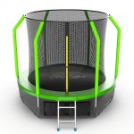 Батут EVO JUMP Cosmo 8ft (зеленый) с внутренней сеткой и лестницей + нижняя сеть.