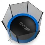 Батут EVO Jump External 10ft с внешней сеткой и лестницей (зеленый/синий).
