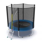 Батут EVO Jump External 6ft с внешней сеткой и лестницей (зеленый/синий).