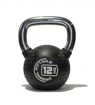 Гиря Original FitTools 12 кг с хромированной ручкой полиуретановая (CPU) ― ФИТНЕСЦЕНТР.ru