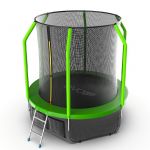 Батут EVO JUMP Cosmo 6ft (зеленый) с внутренней сеткой и лестницей + нижняя сеть.