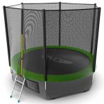 Батут EVO Jump External 10ft с внешней сеткой и лестницей + нижняя сеть (зеленый/синий).