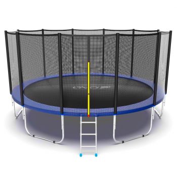 Батут EVO Jump External 16ft с внешней сеткой и лестницей (зеленый/синий). ― ФИТНЕСЦЕНТР.ru