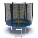 Батут EVO Jump External 6ft с внешней сеткой и лестницей (зеленый/синий).