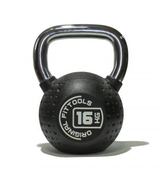 Гиря Original FitTools 16 кг с хромированной ручкой полиуретановая (CPU) ― ФИТНЕСЦЕНТР.ru