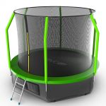 Батут EVO JUMP Cosmo 10ft (зеленый) с внутренней сеткой и лестницей + нижняя сеть.