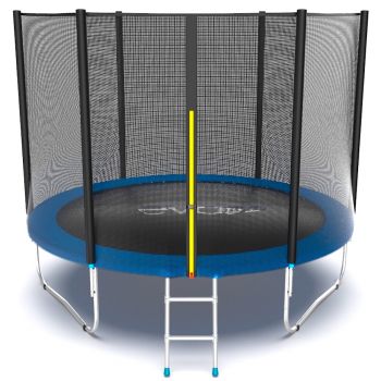 Батут EVO Jump External 10ft с внешней сеткой и лестницей (зеленый/синий). ― ФИТНЕСЦЕНТР.ru