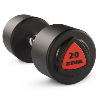 Гантель 32 кг ZIVA серии ZVO уретановое покрытие красная вставка ― ФИТНЕСЦЕНТР.ru