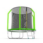 Батут EVO JUMP Cosmo 6ft (зеленый) с внутренней сеткой и лестницей.