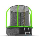 Батут EVO JUMP Cosmo 6ft (зеленый) с внутренней сеткой и лестницей + нижняя сеть.