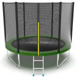Батут EVO Jump External 10ft с внешней сеткой и лестницей (зеленый/синий).