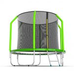 Батут EVO JUMP Cosmo 8ft (зеленый) с внутренней сеткой и лестницей.