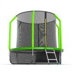 Батут EVO JUMP Cosmo 8ft (зеленый) с внутренней сеткой и лестницей + нижняя сеть.