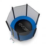 Батут EVO Jump External 6ft с внешней сеткой и лестницей (зеленый/синий).