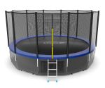 Батут EVO Jump External 16ft с внешней сеткой и лестницей + нижняя сеть (зеленый/синий).