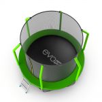 Батут EVO JUMP Cosmo 6ft (зеленый) с внутренней сеткой и лестницей + нижняя сеть.