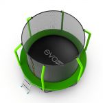 Батут EVO JUMP Cosmo 8ft (зеленый) с внутренней сеткой и лестницей + нижняя сеть.