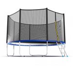 Батут EVO Jump External 12ft с внешней сеткой и лестницей (зеленый/синий).