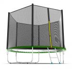 Батут EVO Jump External 10ft с внешней сеткой и лестницей (зеленый/синий).