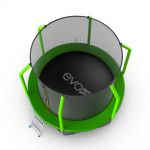 Батут EVO JUMP Cosmo 8ft (зеленый) с внутренней сеткой и лестницей.