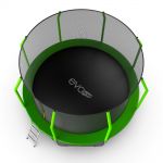 Батут EVO JUMP Cosmo 12ft (зеленый) с внутренней сеткой и лестницей + нижняя сеть.