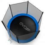 Батут EVO Jump External 10ft с внешней сеткой и лестницей + нижняя сеть (зеленый/синий).