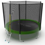 Батут EVO Jump External 10ft с внешней сеткой и лестницей (зеленый/синий).