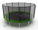 Батут EVO Jump External 16ft с внешней сеткой и лестницей (зеленый/синий).