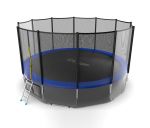 Батут EVO Jump External 16ft с внешней сеткой и лестницей + нижняя сеть (зеленый/синий).