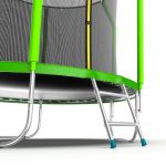 Батут EVO JUMP Cosmo 8ft (зеленый) с внутренней сеткой и лестницей.